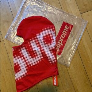 Supreme Red and White Balaclava